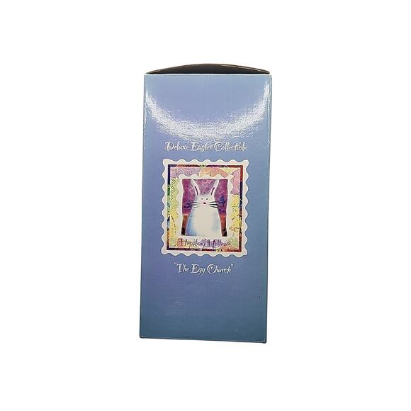 Vtg Deluxe Easter Collectible Egg Church Porcelain House Bunny Spring Hand Paint - Picture 11 of 13